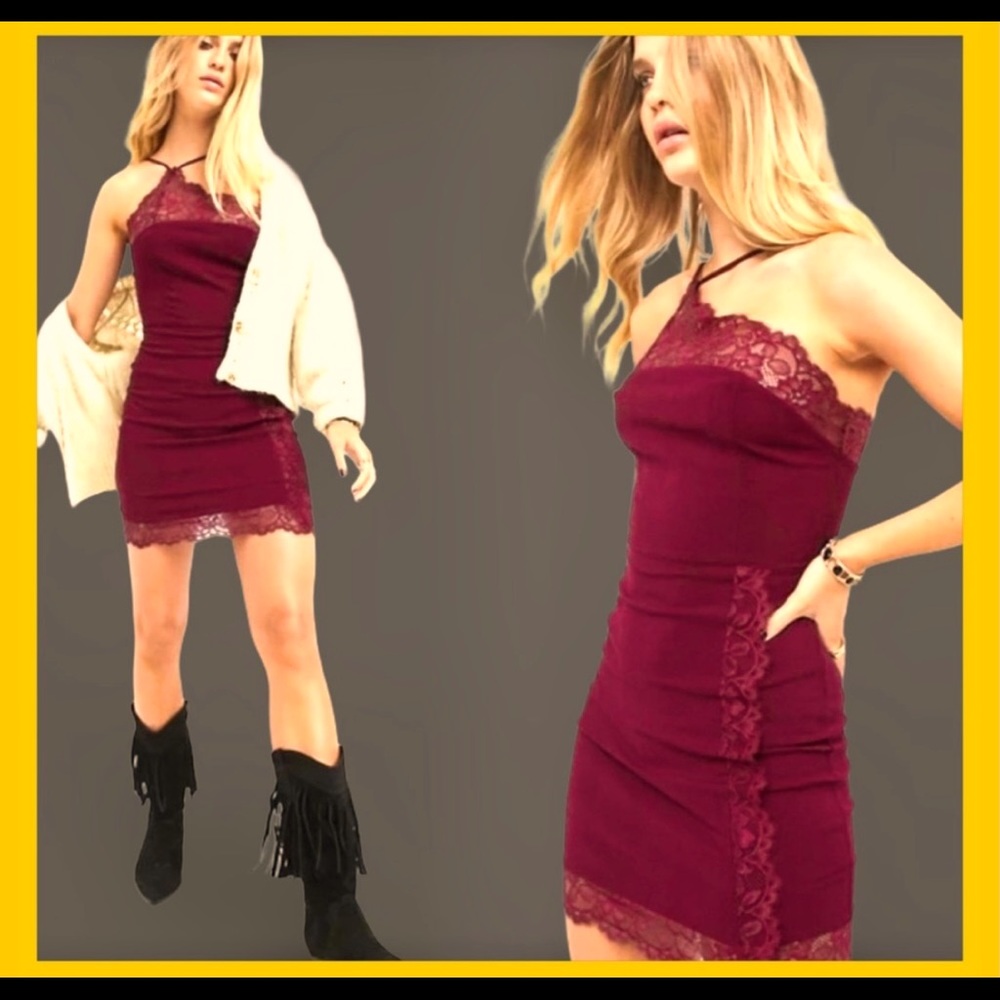 NWOT Burgundy stretch dress